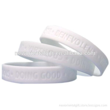 custom white silicone wristband for wedding